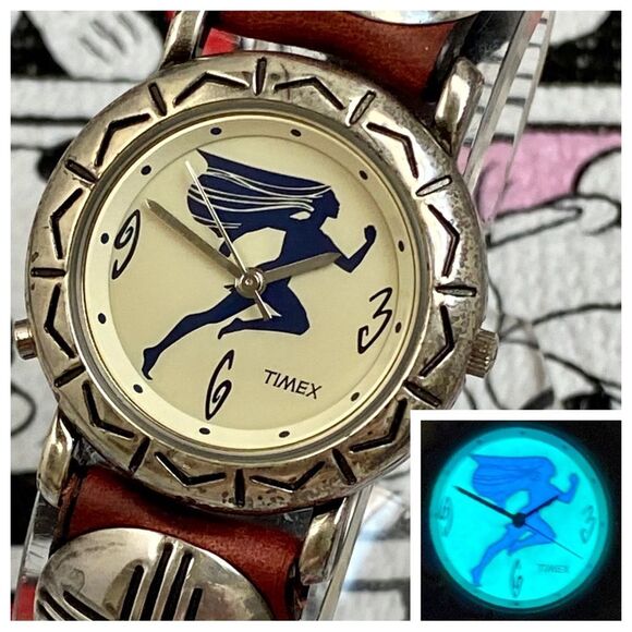 Vintage 90s Disney X Timex Pocahontas Watch with Backlight and Concho Band - Picture 1 of 16